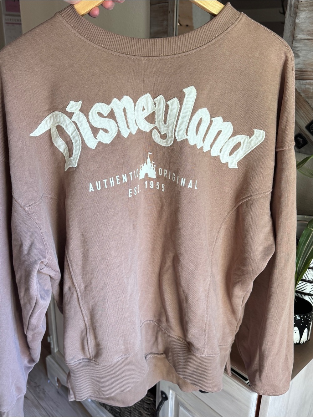 Disney Mauve/Taupe Crewneck Sweatshirt with White Logo